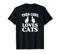 Esta Chica Ama Gatos Dos Pulgares Camiseta