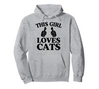 Esta Chica Ama Gatos Dos Pulgares Sudadera con Capucha