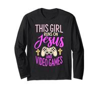 Esta Chica Corre con Jesús & Videojuegos Biblia Jugador religioso Manga Larga