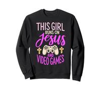 Esta Chica Corre con Jesús & Videojuegos Biblia Jugador religioso Sudadera