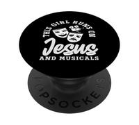Esta chica corre con Jesús y amante de los musicales PopSockets PopGrip Adhesivo