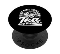 Esta chica corre en el té y los musicales amante PopSockets PopGrip Adhesivo