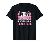 Esta Chica Corre En Gatos Negros Camiseta