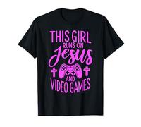 Esta Chica Corre en Jesús & Videojuegos Biblia Christian Gamer Camiseta