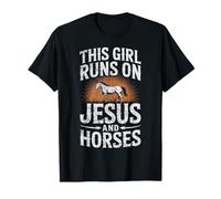 Esta Chica Corre En Jesús Y Caballos Equitación Ecuestre Camiseta