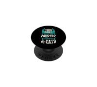 Esta Chica Corre En La Música Country Y Gatos PopSockets PopGrip Adhesivo
