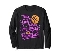 Esta Chica Corre sobre Jesús & Baloncesto Biblia Religión Dios Orar Manga Larga