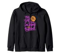 Esta Chica Corre sobre Jesús & Baloncesto Biblia Religión Dios Orar Sudadera con Capucha