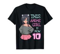 Esta chica de anime es ahora 10 años niña de cumpleaños kawaii Camiseta
