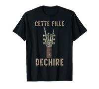 Esta Chica dechire Squelette Gothique Rocker Guitarra Camiseta
