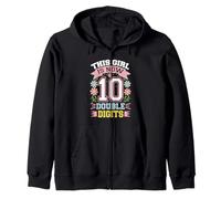 Esta Chica es Ahora 10 dígitos Dobles 10 cumpleaños Sudadera con Capucha
