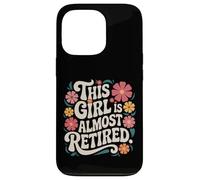Esta chica es casi jubilada diseño floral vintage Carcasa para iPhone 13 Pro
