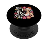 Esta chica es casi jubilada mujer con sombrero retro PopSockets PopGrip Adhesivo