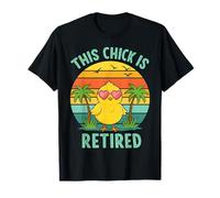 Esta Chica Es Jubilado Mujer Jubilación Retro Atardecer Verano Camiseta