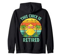 Esta Chica Es Jubilado Mujer Jubilación Retro Atardecer Verano Sudadera con Capucha