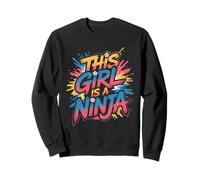 Esta Chica es un Ninja Divertida Fiesta de cumpleaños Colorido Arte niños Sudadera