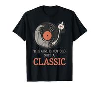 Esta chica no es vieja, es un vinilo clásico, retro, música antigua. Camiseta