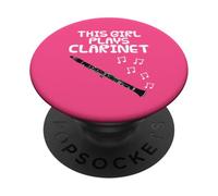 Esta chica toca el clarinete, música de viento madera PopSockets PopGrip Adhesivo
