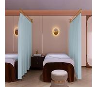 Esta Cortina divisoria para salón de Belleza con Barra de Soporte Larga en Forma de U es una Cortina Semitransparente para Salones de Belleza, clínicas y Habitaciones compartidas (Blanca, 23