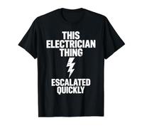 Esta Cosa del Electricista escaló rápidamente Funny Sparky Job Camiseta gráfica económica, Hombre, Negro, M