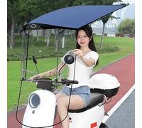 Esta Cubierta Universal Parasol para Motocicleta eléctrica, toldo Plegable para Triciclo eléctrico, Tablero Transparente HD, Paraguas Impermeable para Scooter eléctrico (Azul B)