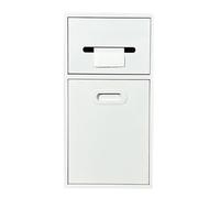 Esta Ducha empotrada de Acero Inoxidable con Puerta extraíble y Papelera integrada es una solución de Almacenamiento Personalizable para baños, Parques y Espacios públicos. Color Gris, 20 x