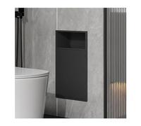 Esta Ducha Impermeable de Acero Inoxidable con Estante Empotrado Negro y Papelera integrada para Almacenamiento y organización del baño - 30x50x14CM Solución Duradera y Elegante