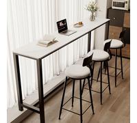 Esta elegante mesa de bar de pizarra para balcón está diseñada para elevar tu espacio con su mesa espaciosa y duradera. Hecha de pizarra, ofrece una superficie resistente a los arañazos que es