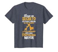 Está En El Vientre De Mi Madre Chicas Divertido Hermana Camiseta, Niños, Azul Jaspeado, 3 años