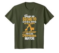 Está En El Vientre De Mi Madre Chicas Divertido Hermana Camiseta, Niños, Verde Oliva, 8 años