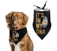 Está En Mi ADN Bandera De Argentina Pañuelos para Perros Mascotas Duradero Triángulo Baberos Bufandas Lavable Pañuelo para Perros Y Gatos Fiestas, Cumpleaños, Ropa De Uso Diario 30X70Cm