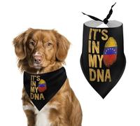 Está En Mi ADN Bandera De Venezuela Bufanda De Mascota Lavable Triángulo Baberos Bufandas Duradero Pañuelos para Perros Mascotas Fiestas, Cumpleaños, Ropa De Uso Diario 30X70Cm