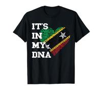 Está en mi ADN con la Huella Dactilar de la Bandera de San Cristóbal y Nieves Camiseta gráfica económica