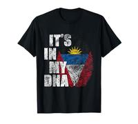 Está en mi ADN Huella digital del orgullo de la bandera de Antigua y Barbuda Camiseta