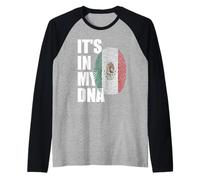 Está en mi ADN Mes de la Herencia Hispana México raíces mexicanas Camiseta Manga Raglan