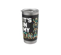 Está en mi ADN Orgullo indígena de plumas de los nativos americanos Vaso térmico de acero inoxidable de doble pared