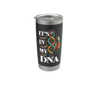 Está en mi ADN Orgullo indígena de plumas de los nativos americanos Vaso térmico de acero inoxidable de doble pared