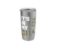 Está en mi ADN Orgullo indígena de plumas de los nativos americanos Vaso térmico de acero inoxidable de doble pared