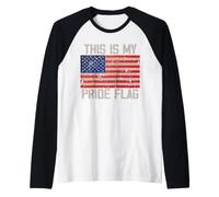 Esta es la Bandera de mi Orgullo Estadounidense Camiseta Manga Raglan