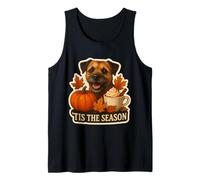 Esta es la estación del Border Terrier para Perro, otoño, otoño, Calabaza, Especia Camiseta sin Mangas