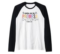 Esta es la Promesa Que él Nos DIO: la Vida eterna. Camiseta Manga Raglan