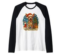 Esta es la Temporada: American Hairless Terrier Dog, Feliz Navidad Camiseta Manga Raglan