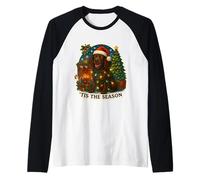 Esta es la Temporada: American Water Spaniel Dog, Navidad, mamá, papá Camiseta Manga Raglan