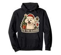 Esta es la Temporada, Bichon Frise Dog, Feliz árbol de Navidad, mamá y papá Sudadera con Capucha