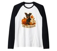 Esta es la Temporada: Calabaza de otoño y otoño para Perros Manchester Terrier Camiseta Manga Raglan