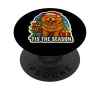 Esta es la Temporada, Chow Chow Dog, Feliz Navidad, mamá, papá PopSockets PopGrip Adhesivo