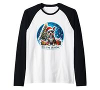 Esta es la Temporada del Perro Manchester Terrier, Feliz Navidad, Padre Camiseta Manga Raglan