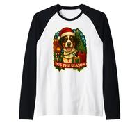 Esta es la Temporada: Entlebucher Mountain Dog, Navidad, mamá, papá Camiseta Manga Raglan