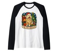 Esta es la Temporada: Komondor Dog, Feliz Navidad, mamá, papá Camiseta Manga Raglan