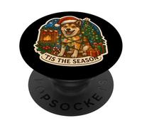 Esta es la Temporada para Perros noruegos Lundehund, Navidad, mamá, papá, diversión PopSockets PopGrip Adhesivo
